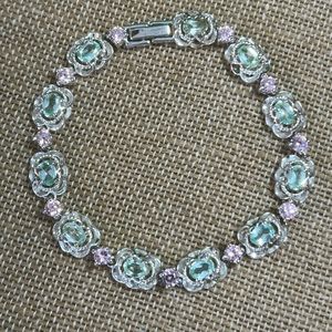 Pink and green topaz in 925 sterling silver